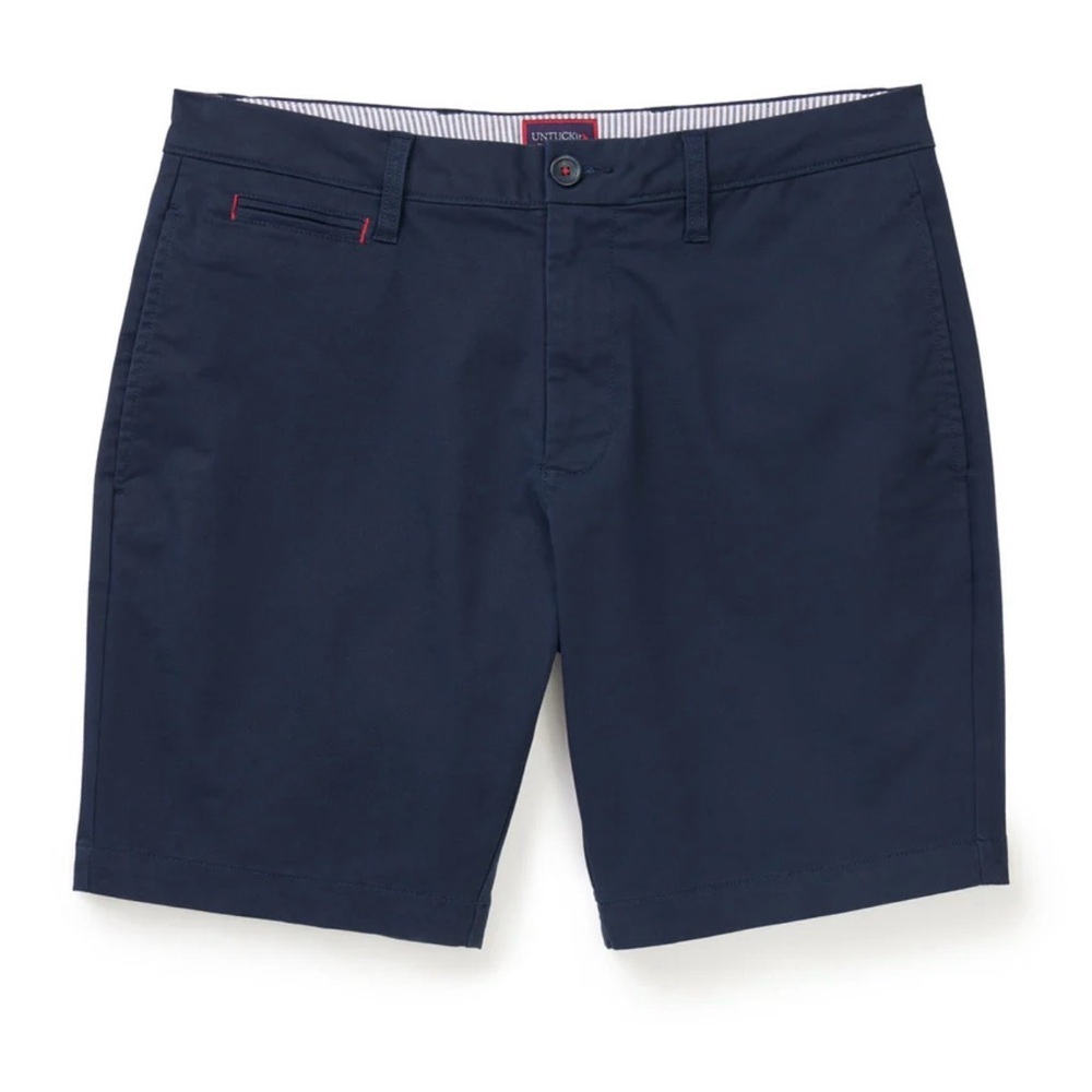 UNTUCKIt NWT Adler 9in Chino Shorts Men’s Size 32 Pima Cotton Navy Blue Golf
